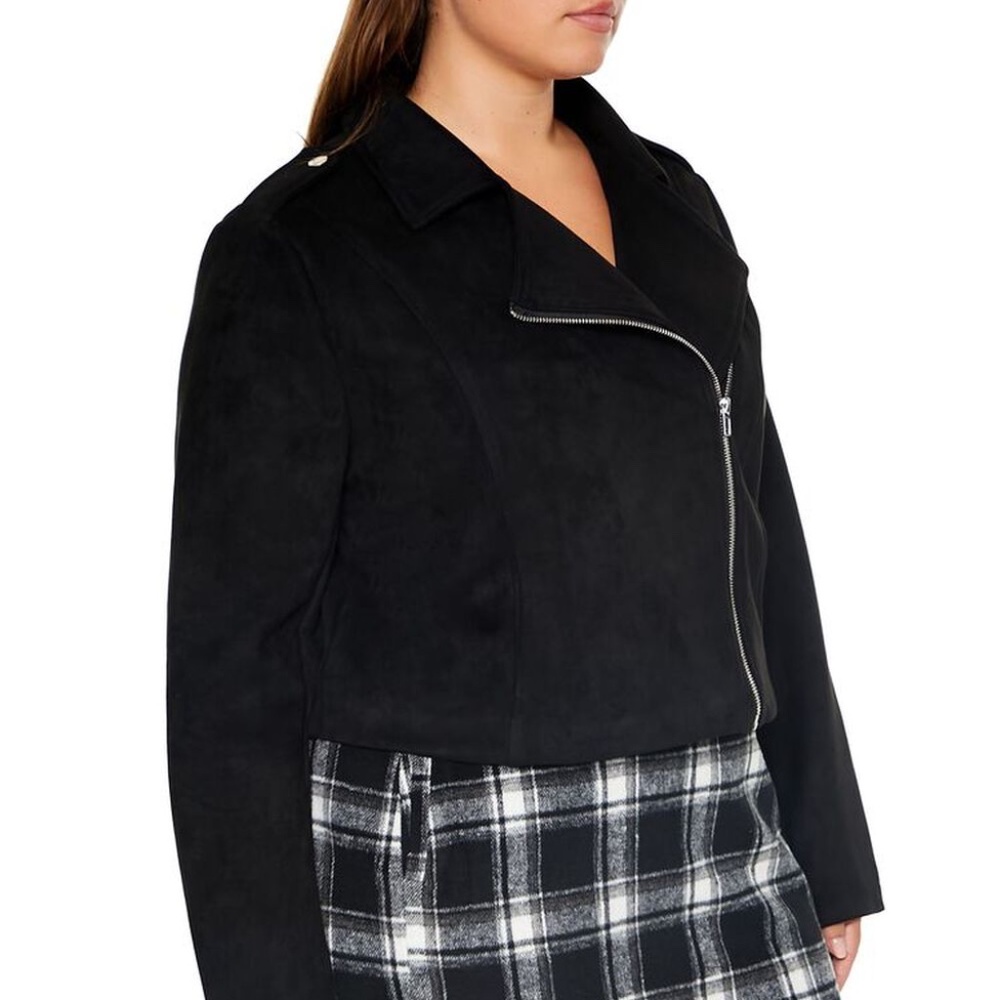 NEW Cropped Faux Suede Moto Jacket - XS (NTW)